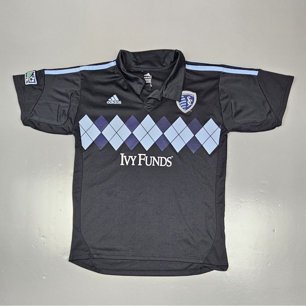 Adidas Sporting‎ KC Soccer Jersey Youth Large. 2013/2014 3rd Formotion Argyle.